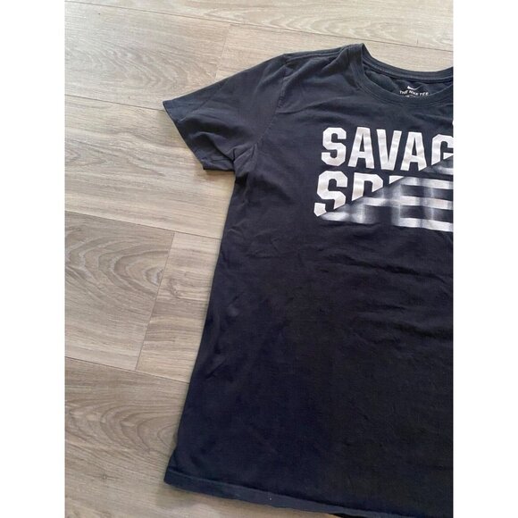 Savage Speed Nike Mens Activewear Short Sleeve T Shirt Black Crew Neck Dri Fit L - Picture 3 of 12
